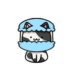 [Dessert Edition] Blueberry macaron - Cow cat