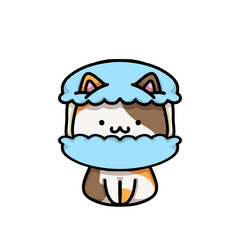 [Dessert Edition] Blueberry macaron - Calico cat