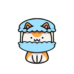 [Dessert Edition] Blueberry macaron - Ginger cat