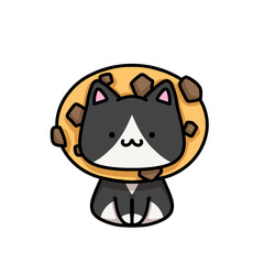 [Dessert Edition] Chocolate chip cookie - Tuxedo cat