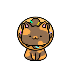 [Dessert Edition] Chocolate glazing donut - Calico cat