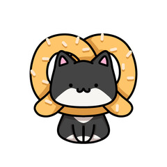 [Dessert Edition] Pretzel - Tuxedo cat