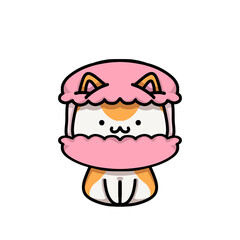 [Dessert Edition] Strawberry macaron - Ginger cat