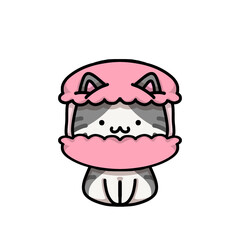 [Dessert Edition] Strawberry macaron - Tabby cat