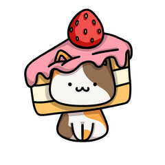 [Dessert Edition] Strawberry short cake - Calico cat