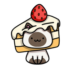 [Dessert Edition] Vanilla cake - Siamese cat