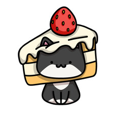 [Dessert Edition] Vanilla cake - Tuxedo cat