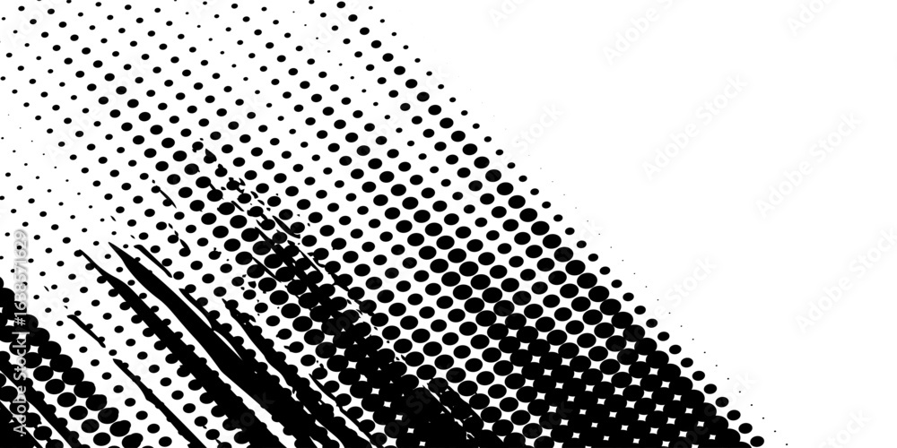 Poster halfton pattern dot background texture overlay grunge distress linear vector.