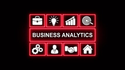 Business analytics concept. Business analytics is the process of using data analysis, statistical models, and digital tools to make informed business decisions, identify trends, - Powered by Adobe