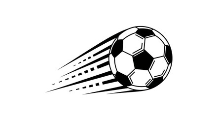 Illustration of dynamic soccer ball in motion, isolated on transparent background