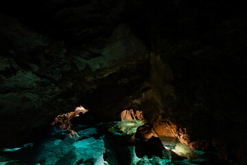 The subterranean world of Bozkov Dolomite Caves (Bozkovske dolomitove jeskyne) features the largest...