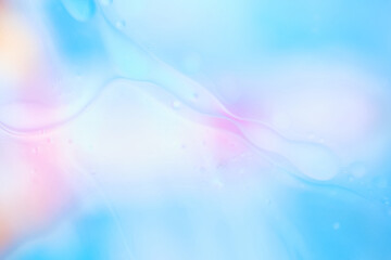 Abstract liquid gradient with soft oil bubbles, pink and blue blend, minimal macro design, abstract macro cool