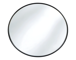 Round mirror with frame isolated on a transparent background