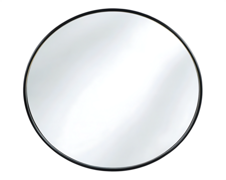 Round mirror with frame isolated on a transparent background