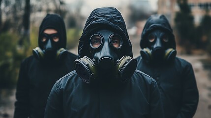 A large manufacturing plant with employees dressed in full protective gear, including hardhats, goggles, and safety uniforms.

