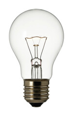 Illuminating action light bulb studio setting clear artistic concept. Cut out png