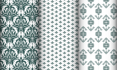 Vector Set of Seamless Floral Patterns. pattern for fashion, fabric, textile, wallpaper