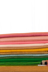 Colorful felt fabric stacks &mdash; soft textile texture backgrounds and palette