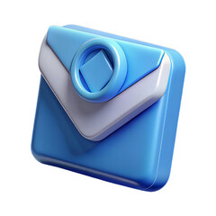 Modern White-and-Blue 3D Plastic Envelope with Raised Email Symbol