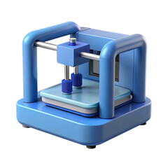 Techy Blue-Gray 3D Plastic Printer with Dual Arms and Smooth Mechanical Parts