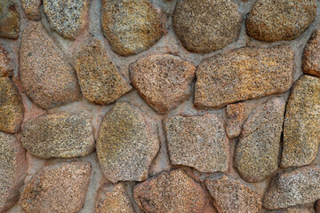 Close-up of natural stone wall showing texture and detail