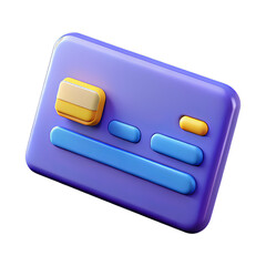 Compact Plastic Card Icon with Contactless Design and Realistic Shine