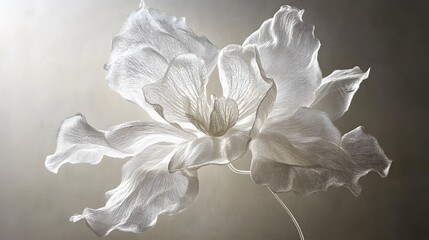 Elegant, translucent flower with delicate petals and intricate details, perfect for design needs