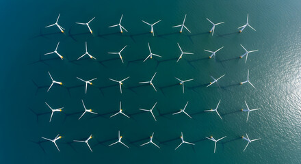 Birds-eye View of a Wind Farm
