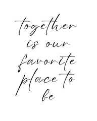 Family Wall Art Printable – Together Is Our Favorite Place to Be – Cozy Home Quote for Living Room