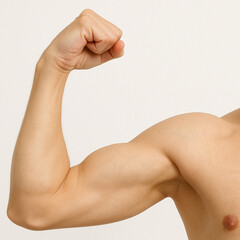 Flexed Male Arm with Tensed Muscles – Strength and Fitness Pose