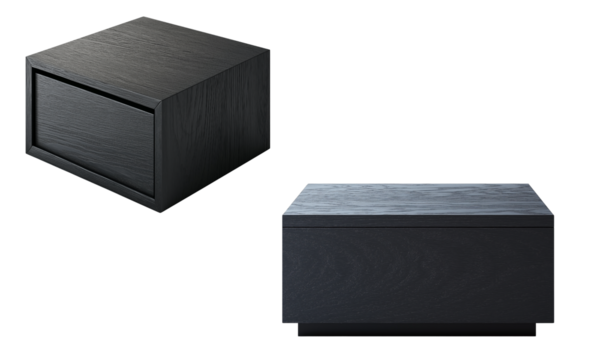 Modern wooden storage boxes with textured surfaces. isolated on white background and transparent background - Powered by Adobe