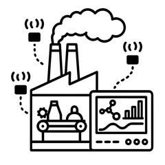 Naklejka premium Smart factory with iot technology in industrial automation