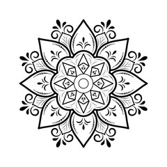 Mandala with vintage floral style, Vector mandala Oriental pattern.