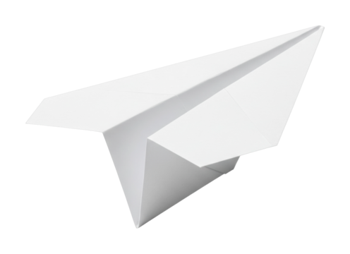 Innovative paper airplane indoor workshop 3d model creative environment aesthetic viewpoint conceptual art. Cut out png