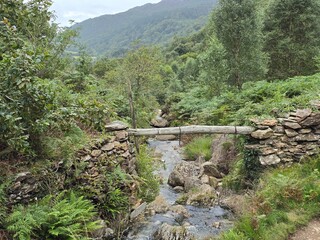 wall over the river Beddgelert North Wales