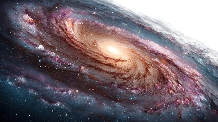 A Vibrant and Detailed Spiral Galaxy Depicted in Stunning Cosmic Illustration
