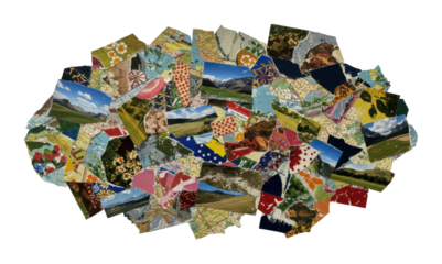 Artistic collage of nature and landscape images creative studio digital colorful composition aesthetic viewpoint. Cut out png