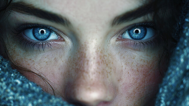 Blaue Augen einer Frau