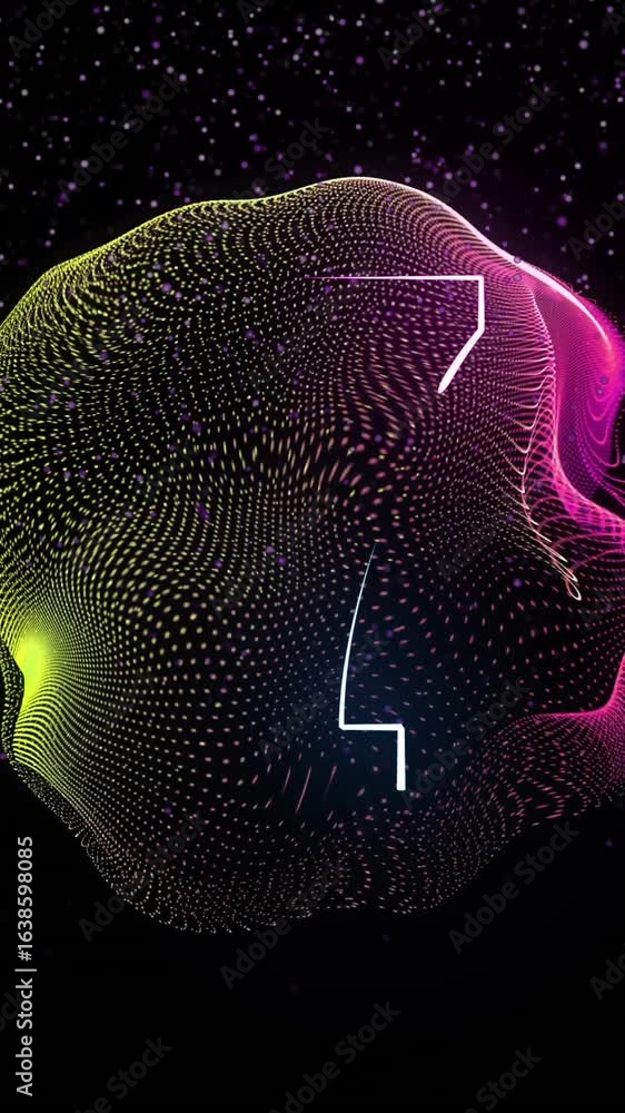 Poster animation of network of connections with countdown over globe