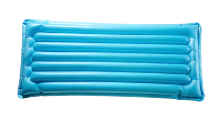 Inflatable Blue Pillow for Relaxation on Transparent Background