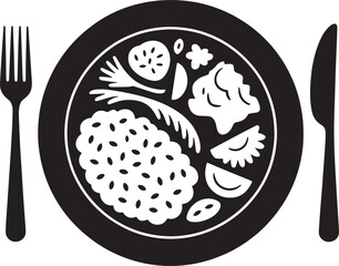 Healthy Meal Plate Vector Illustration for Balanced Diet and Nutritious Food Choices