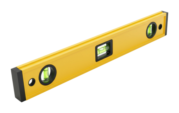 Using a level tool for accurate measurements construction site indoor precision. Cut out png