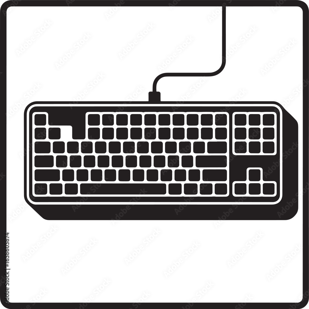 Fototapete sleek computer keyboard vector illustration for digital input and modern technology use