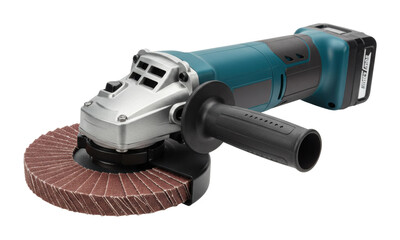 Powerful cordless angle grinder for metalworking workshop tool review industrial efficiency and precision. Cut out png