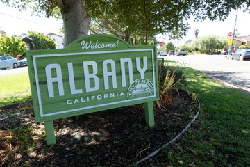 City of Albany, California street sign in the East Bay.