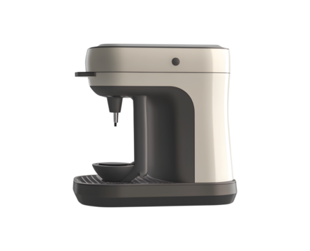 Modern minimalist coffee machine design isolated on a white background render