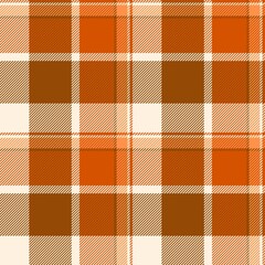orange plaid fabric, fall flannel  seamless texture pattern and background.