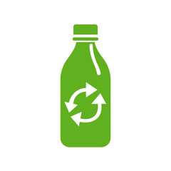 Fototapeta premium Recycling Flasche Icon Sammlung Nachhaltigkeit Symbol Pfandflasche Glasflasche Vektor Illustration Umweltfreundlich Zero Waste Abfallvermeidung Wiederverwertung Mülltrennung Ökologie Green Design Vorl