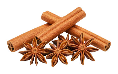 Spices in action cinnamon and star anise culinary delight kitchen flavorful ingredients. Cut out png