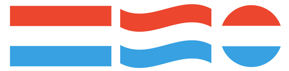 Flag of Luxemburg in circle isolated. Waving flag of Luxemburg.